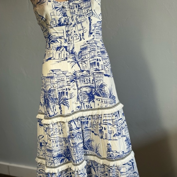 Aqua City Palm Scenic Print Dress Size Medium - Picture 1 of 4